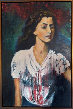 One of Ché's expressionist figurative paintings, 'Self-Reflection'